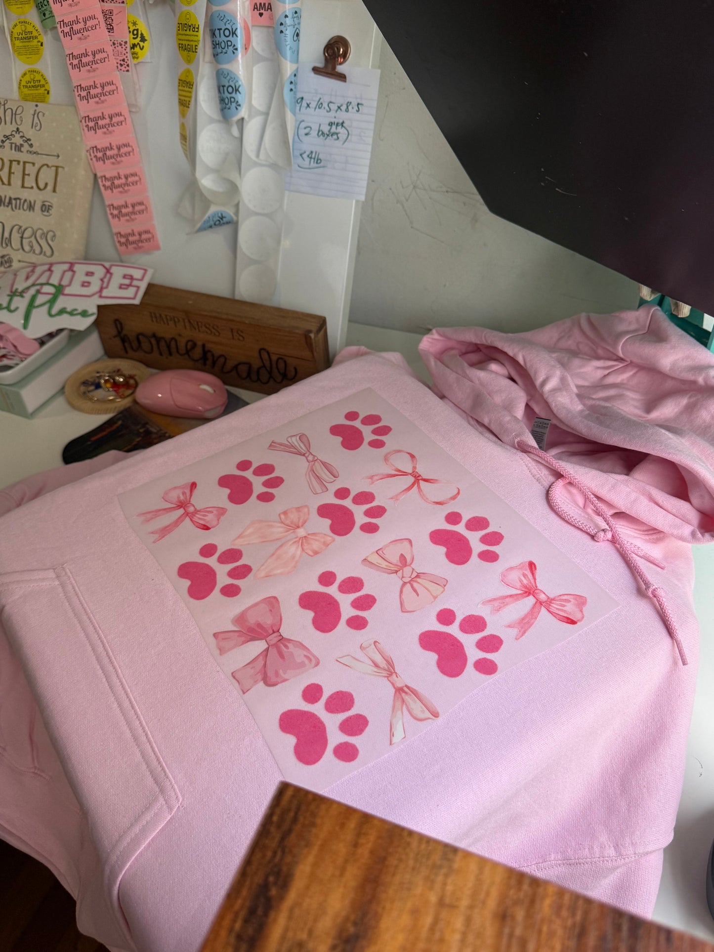 Pink Paws + Pink Ribbons HOODIE | Adult Unisex | full chest print