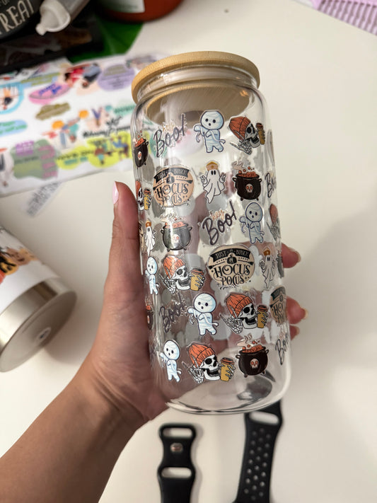 HocusPocus Hey Boo beercan glasscup set | 20 oz