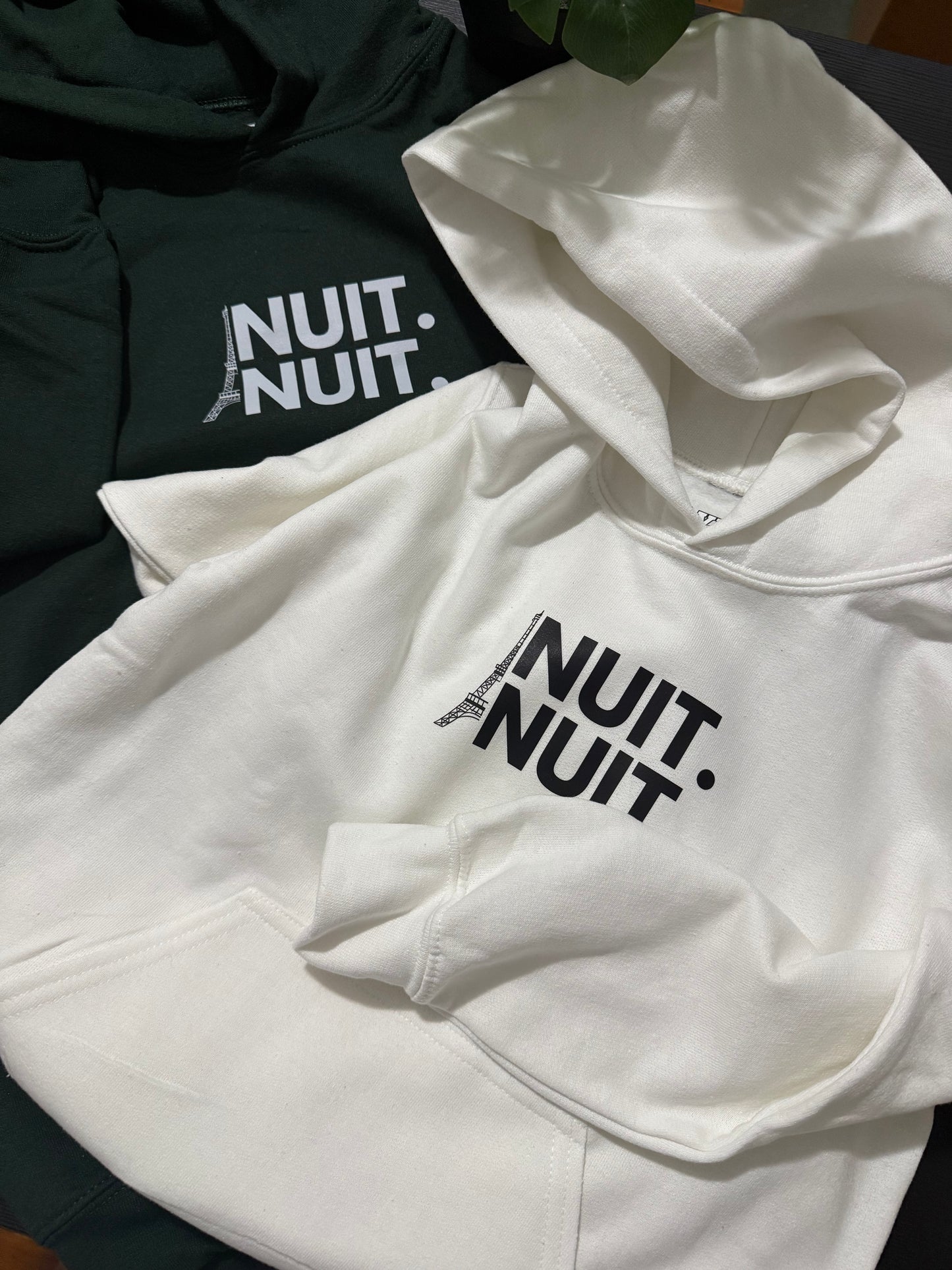Nuit.Nuit.Eiffel Tower Hoodie pocket size center chest| YOUTH/KID Unisex size