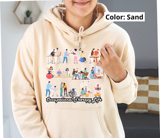 Occupational Therapy Life Hoodie | exercises | Full front