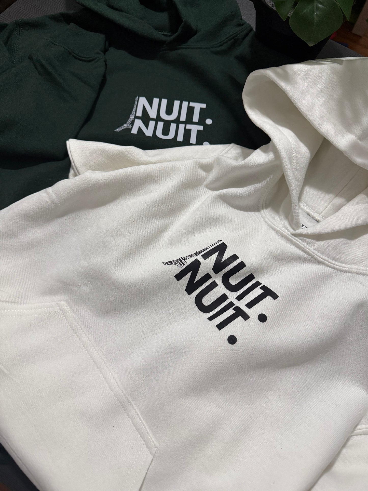 Nuit.Nuit.Eiffel Tower Hoodie pocket size center chest| YOUTH/KID Unisex size