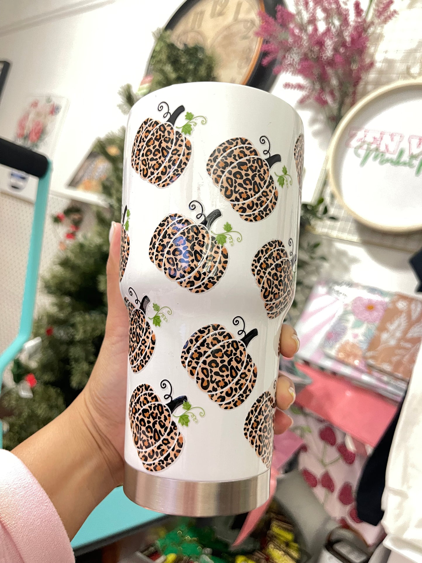 Leopard Pumpkins Insulated Tumbler with Lid | Hot/Cold | 30fl oz | White