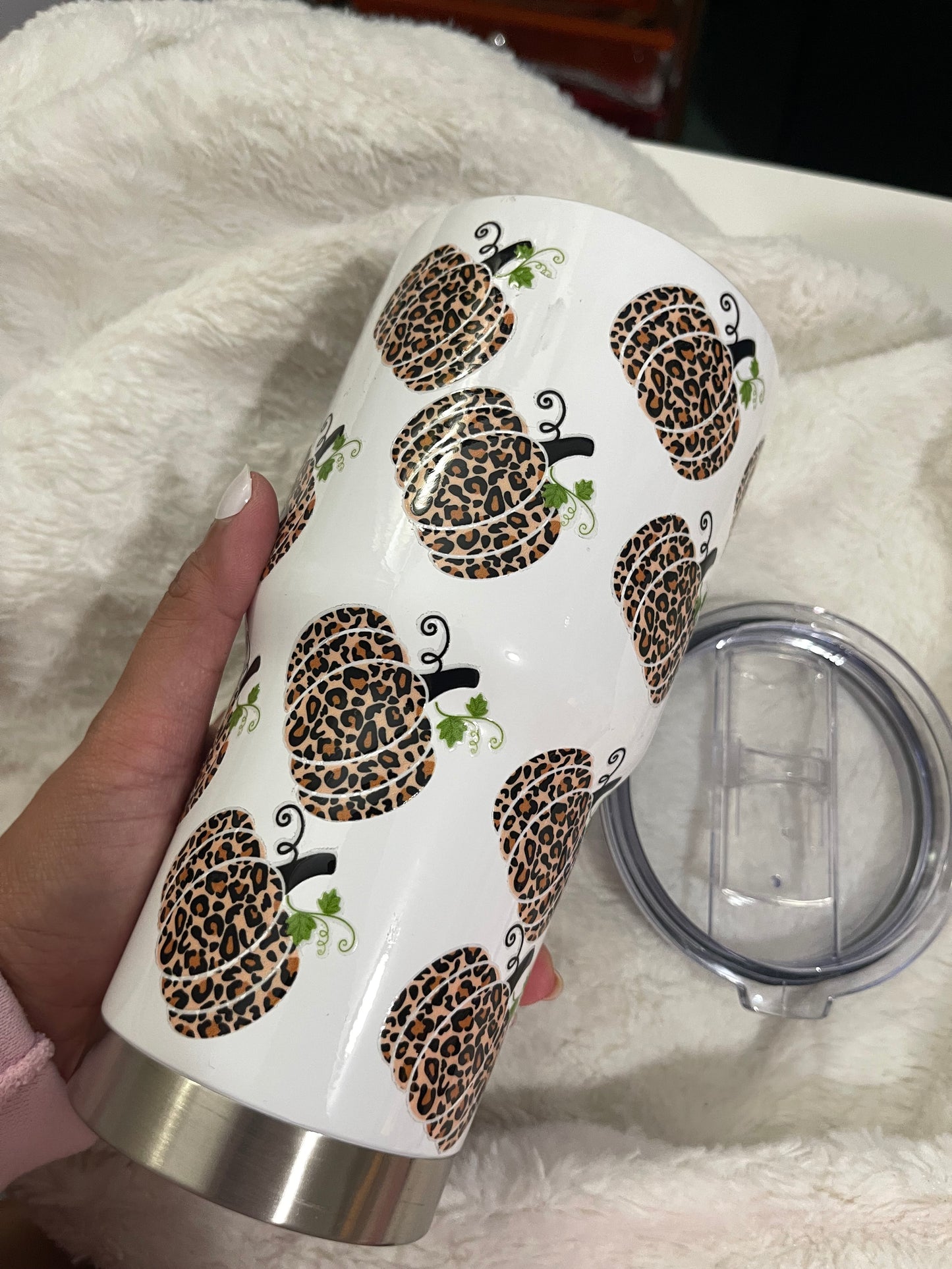 Leopard Pumpkins Insulated Tumbler with Lid | Hot/Cold | 30fl oz | White