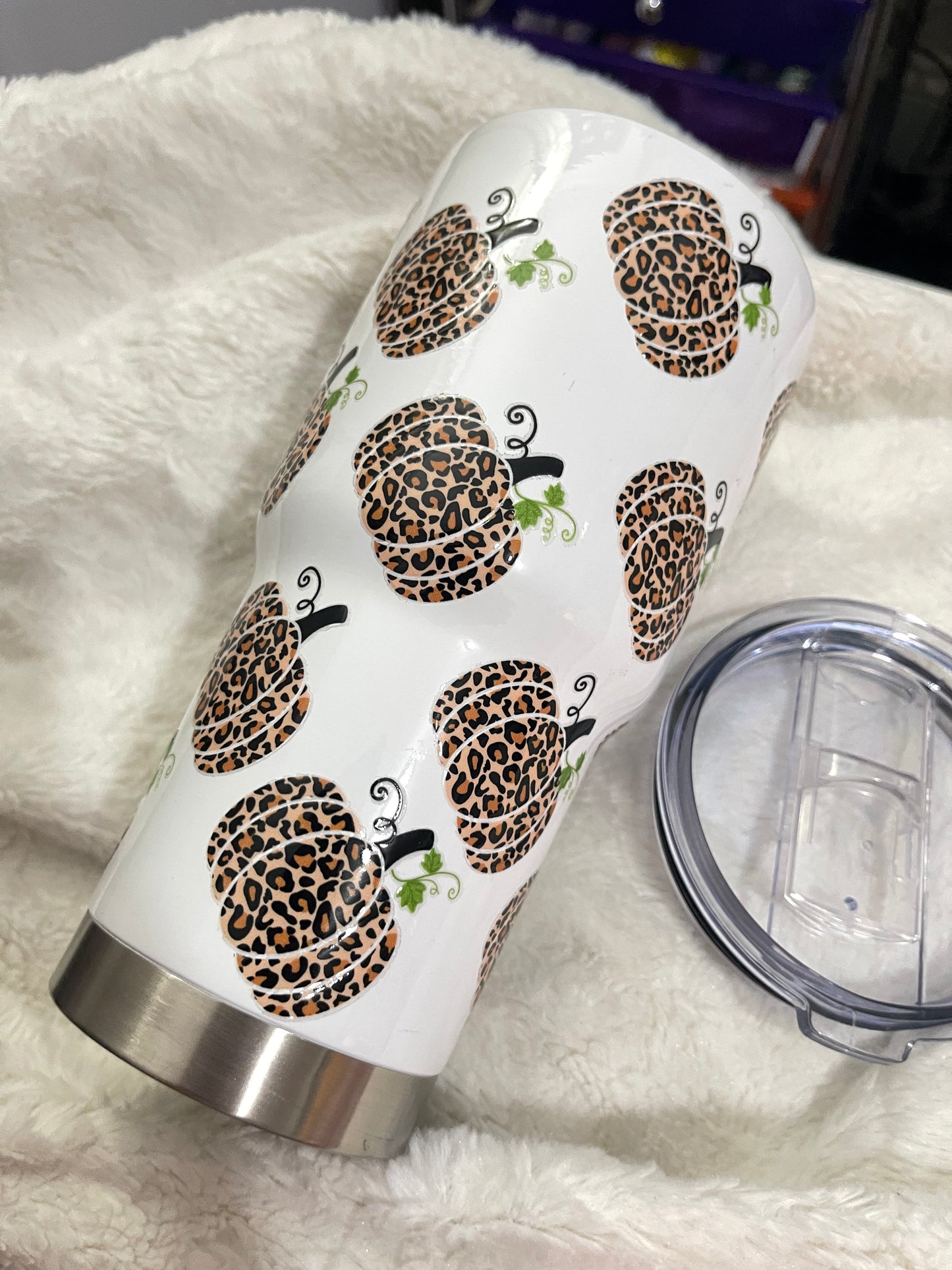 Leopard Pumpkins Insulated Tumbler with Lid | Hot/Cold | 30fl oz | White