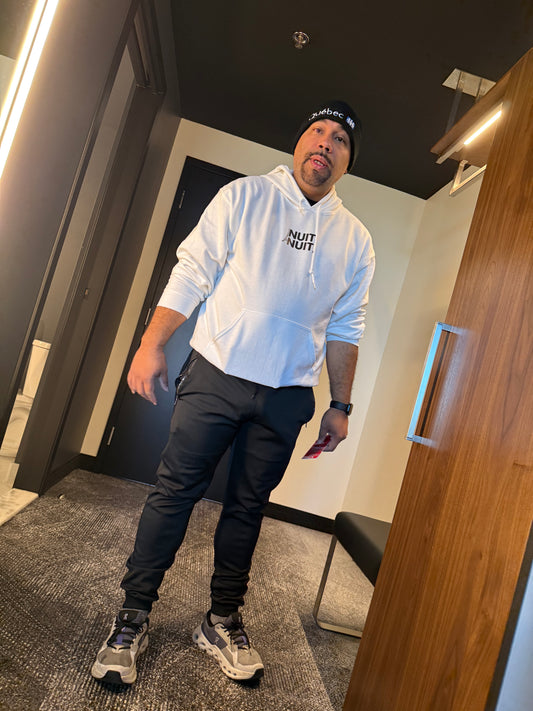 Nuit.Nuit.Eiffel Tower Hoodie pocket size center chest| Adult Unisex