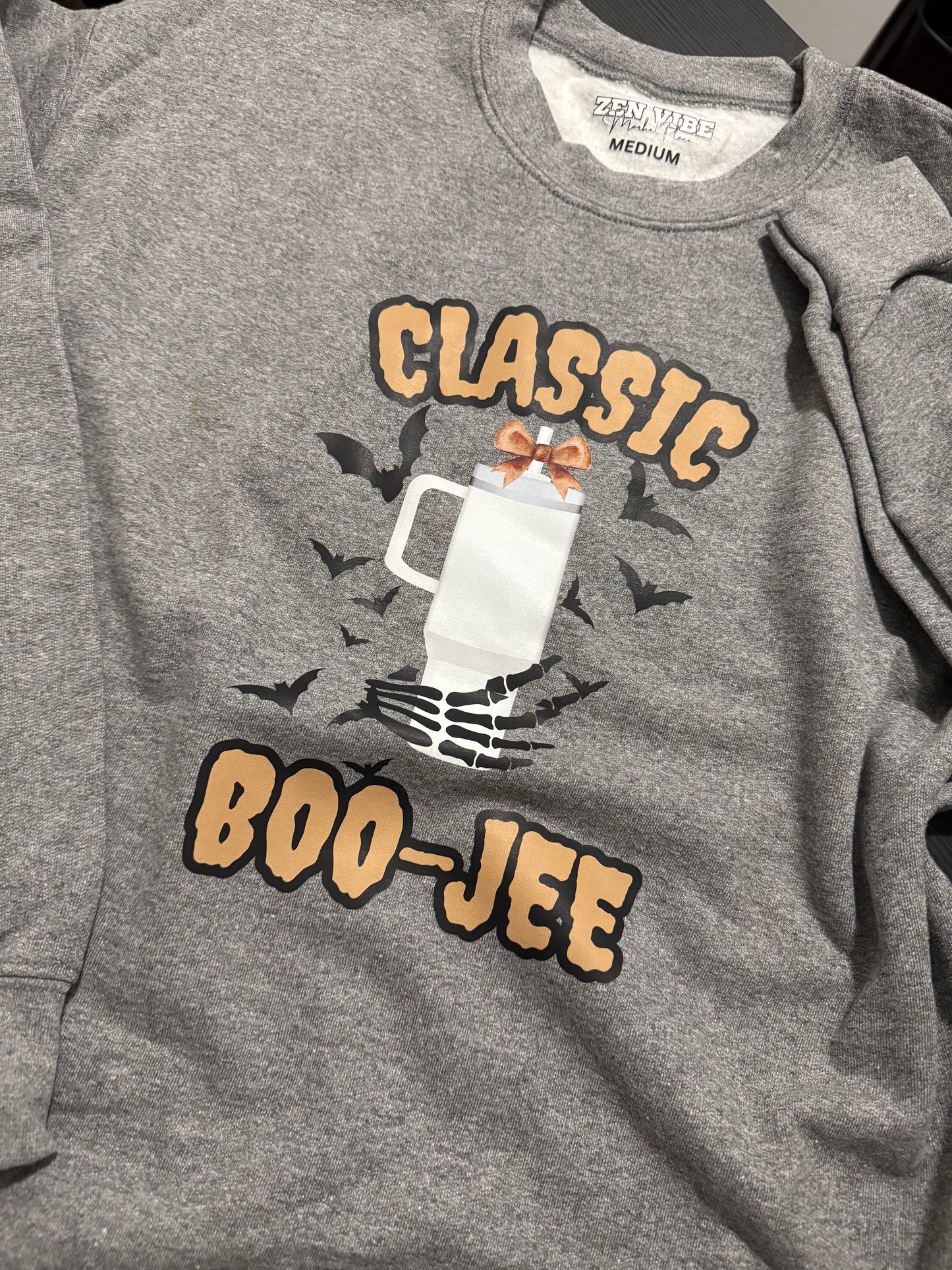 BOO-JEE brown Classic tumbler Sweatshirt | Brown font | Adult Unisex | full chest print