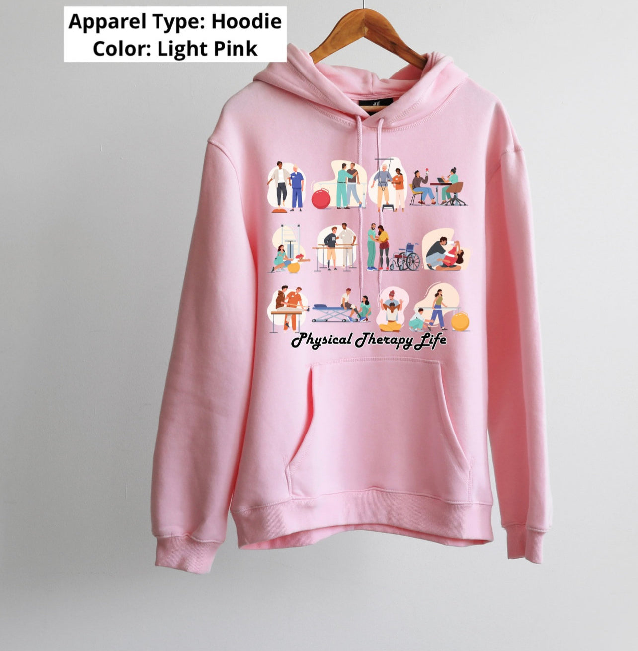 Physical Therapy Life HOODIE | exercises | Full front