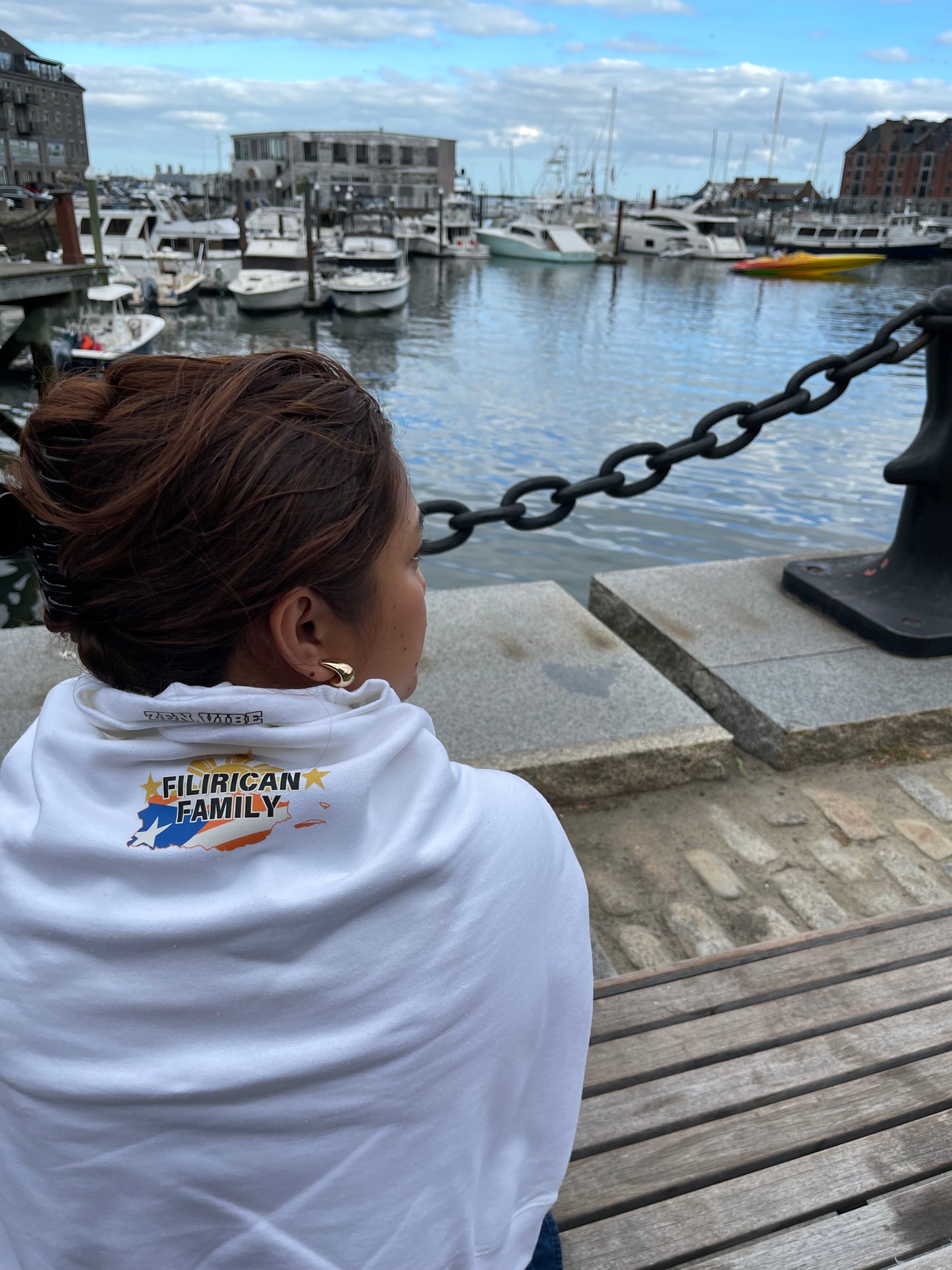 FILIRICAN FAMILY 3stars+sun flags Sweatshirt | 2 sides: center chest pocket size+full size back prints | ADULT UNISEX size