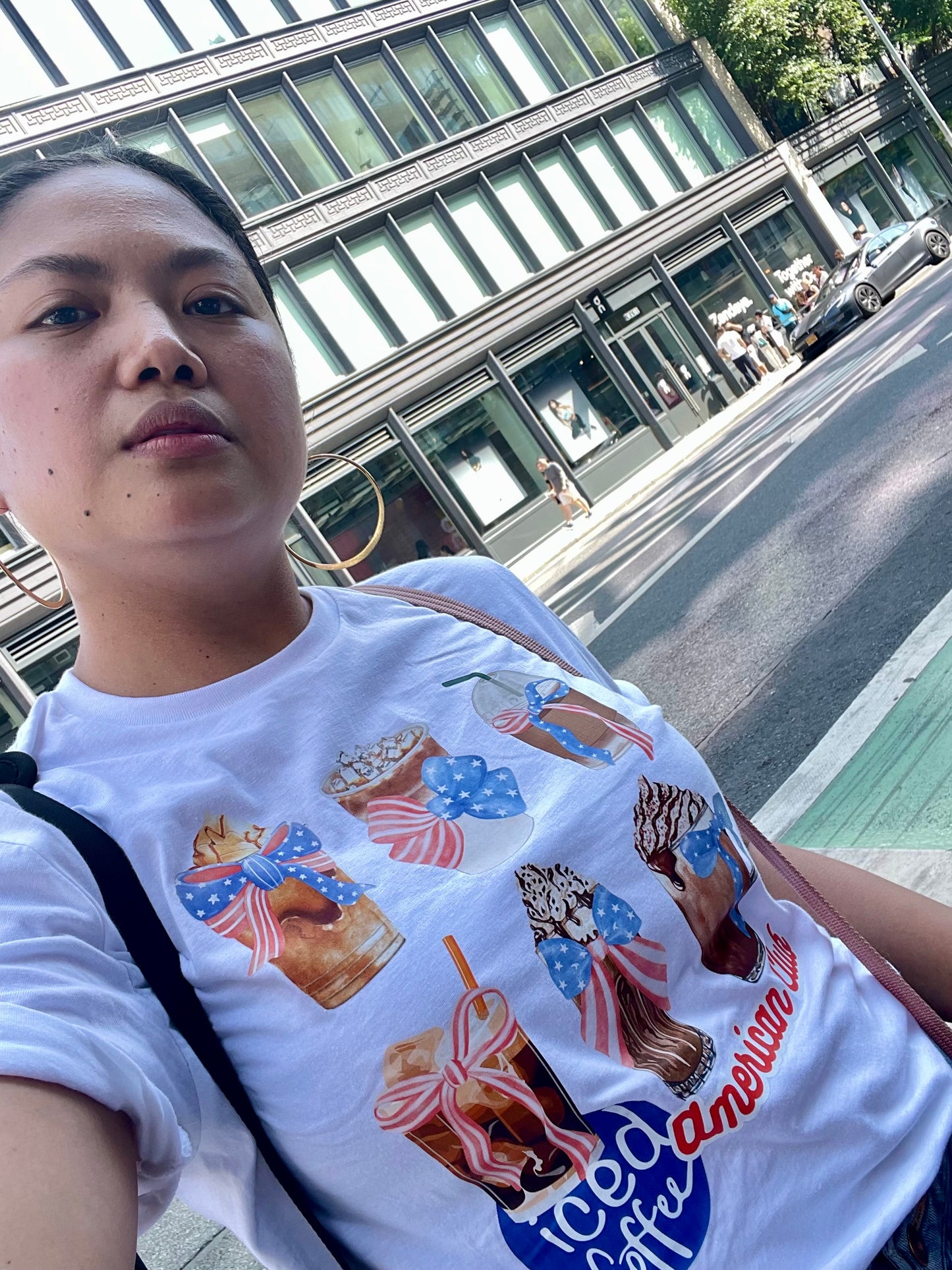 Iced Coffee American Club- bow tee | adult Unisex size | crewneck