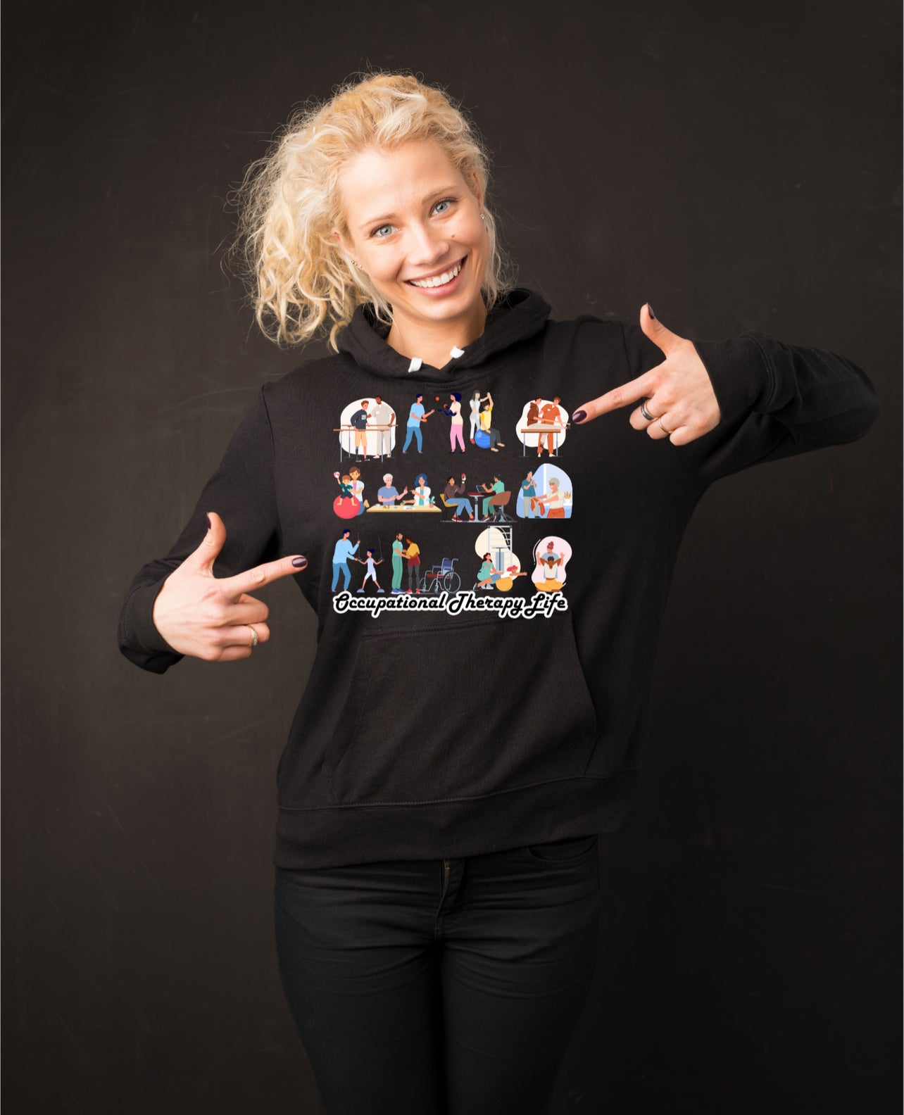 Occupational Therapy Life Hoodie | exercises | Full front