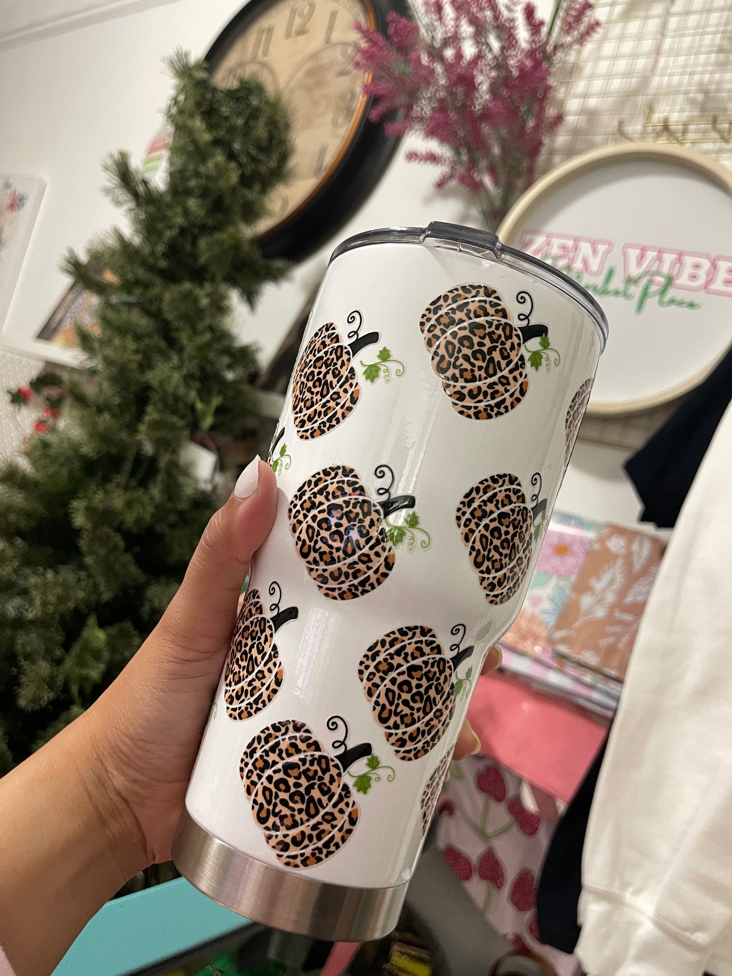 Leopard Pumpkins Insulated Tumbler with Lid | Hot/Cold | 30fl oz | White