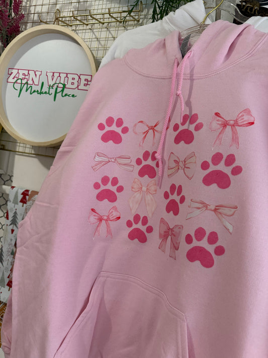 Pink Paws + Pink Ribbons HOODIE | Adult Unisex | full chest print