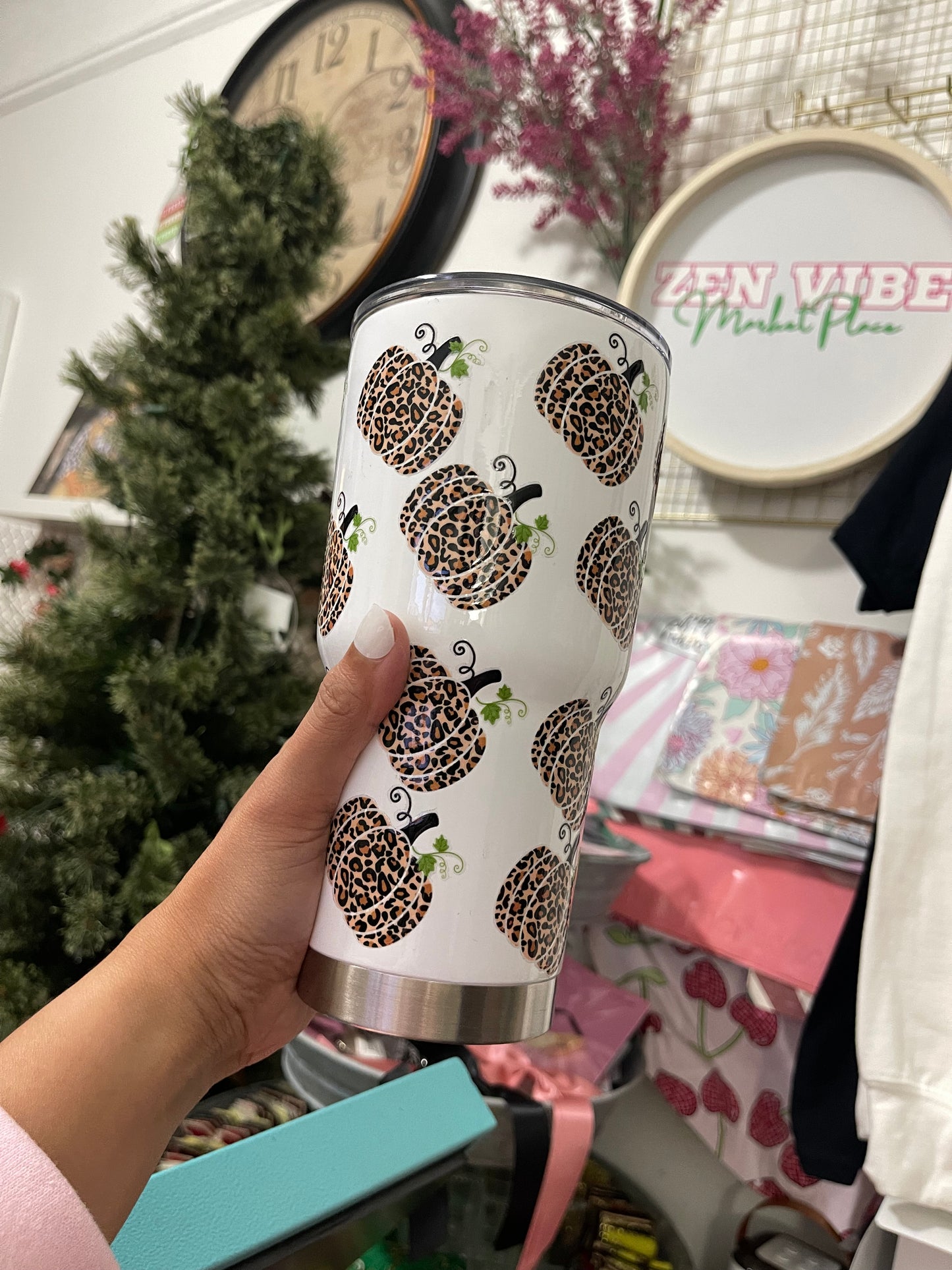Leopard Pumpkins Insulated Tumbler with Lid | Hot/Cold | 30fl oz | White