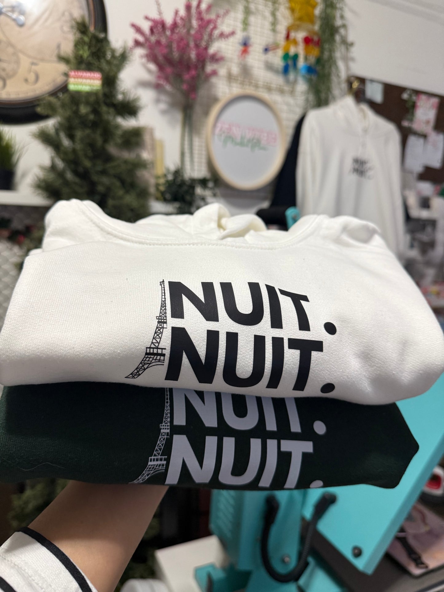 Nuit.Nuit.Eiffel Tower Hoodie pocket size center chest| YOUTH/KID Unisex size