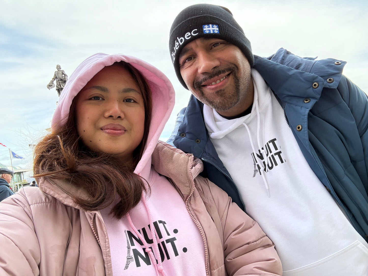 Nuit.Nuit.Eiffel Tower Hoodie pocket size center chest| Adult Unisex
