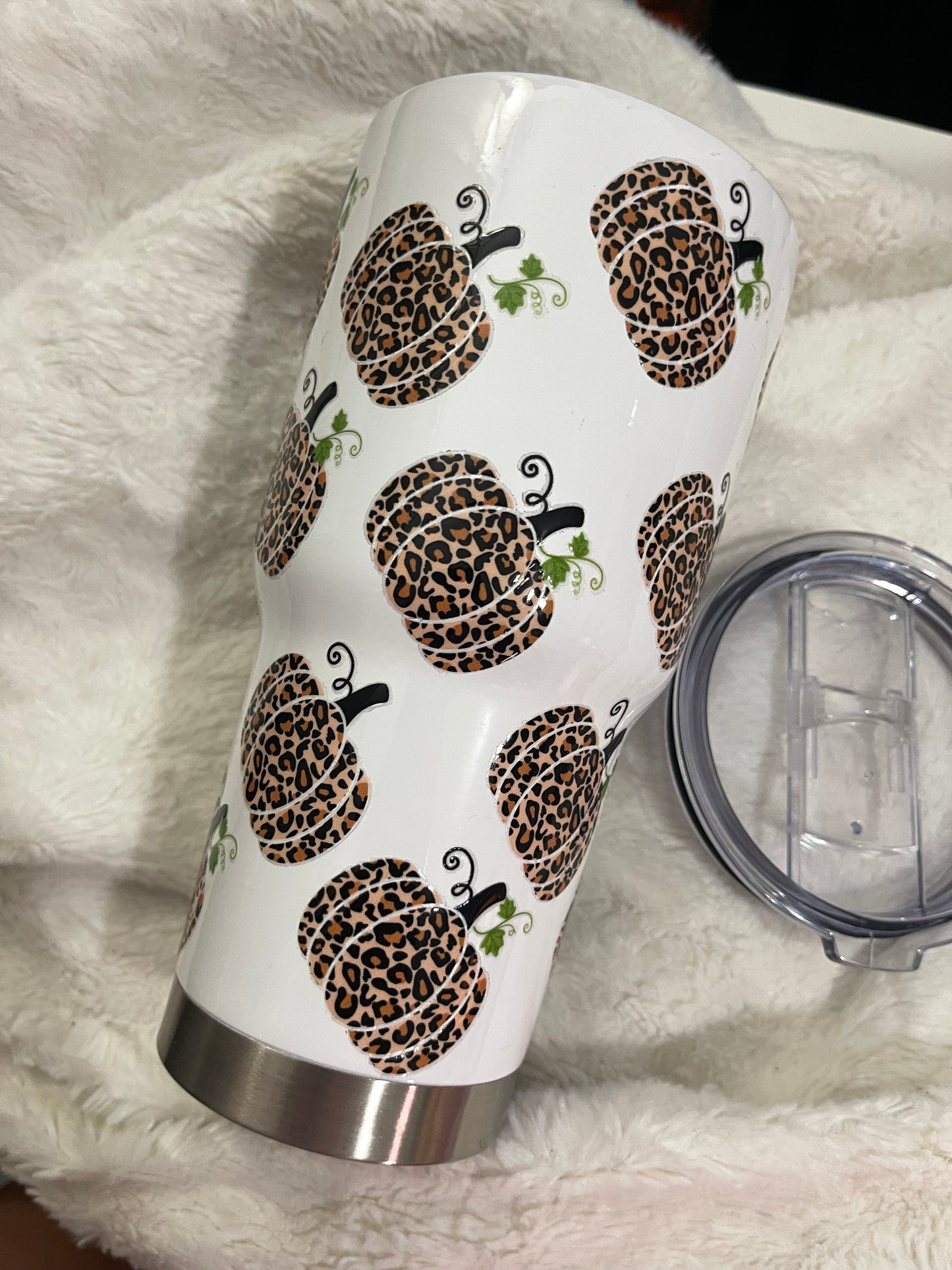 Leopard Pumpkins Insulated Tumbler with Lid | Hot/Cold | 30fl oz | White