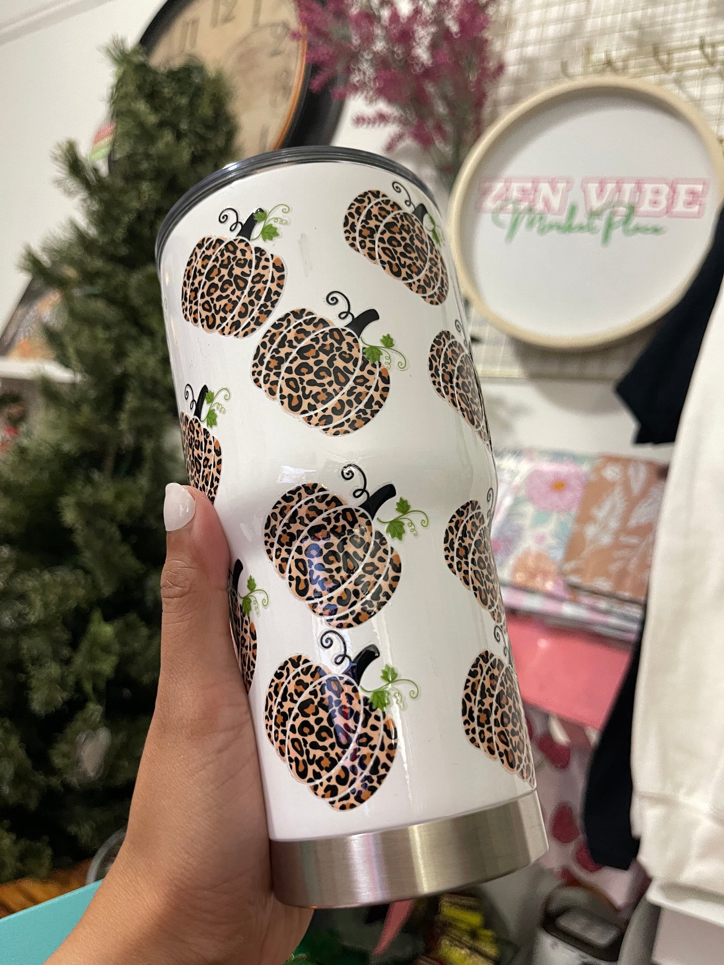 Leopard Pumpkins Insulated Tumbler with Lid | Hot/Cold | 30fl oz | White