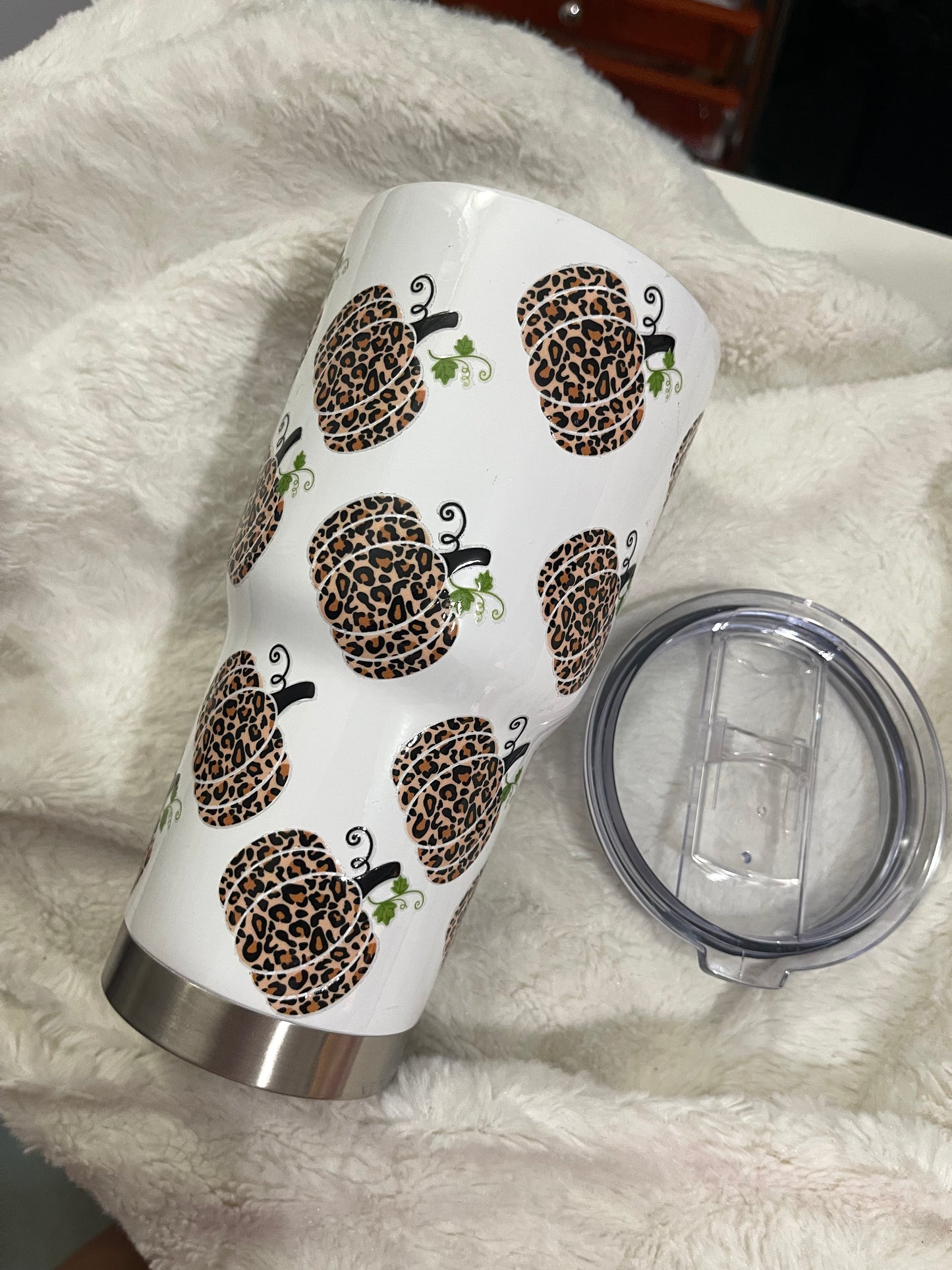 Leopard Pumpkins Insulated Tumbler with Lid | Hot/Cold | 30fl oz | White