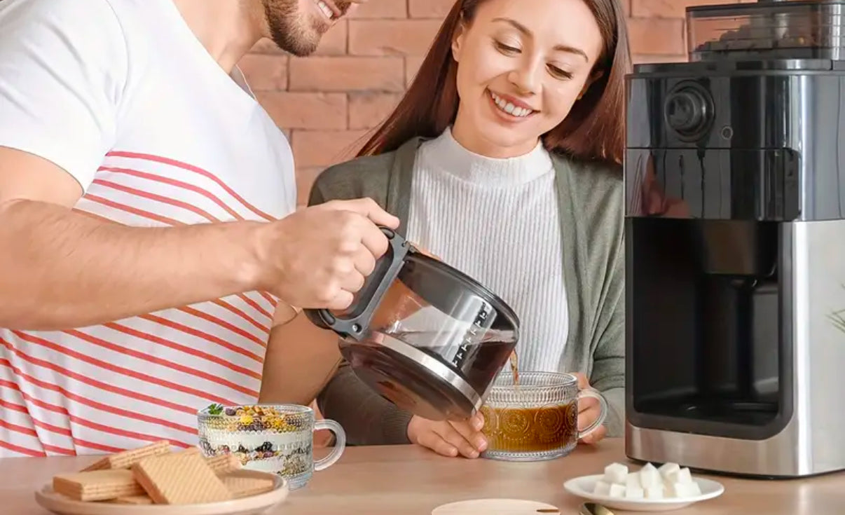 Vintage Coffee Glass Mug 3-piece set | Hot or Cold | 14 fl oz | with bamboo lid and Stainless steel mini spoon | Limited Stocks