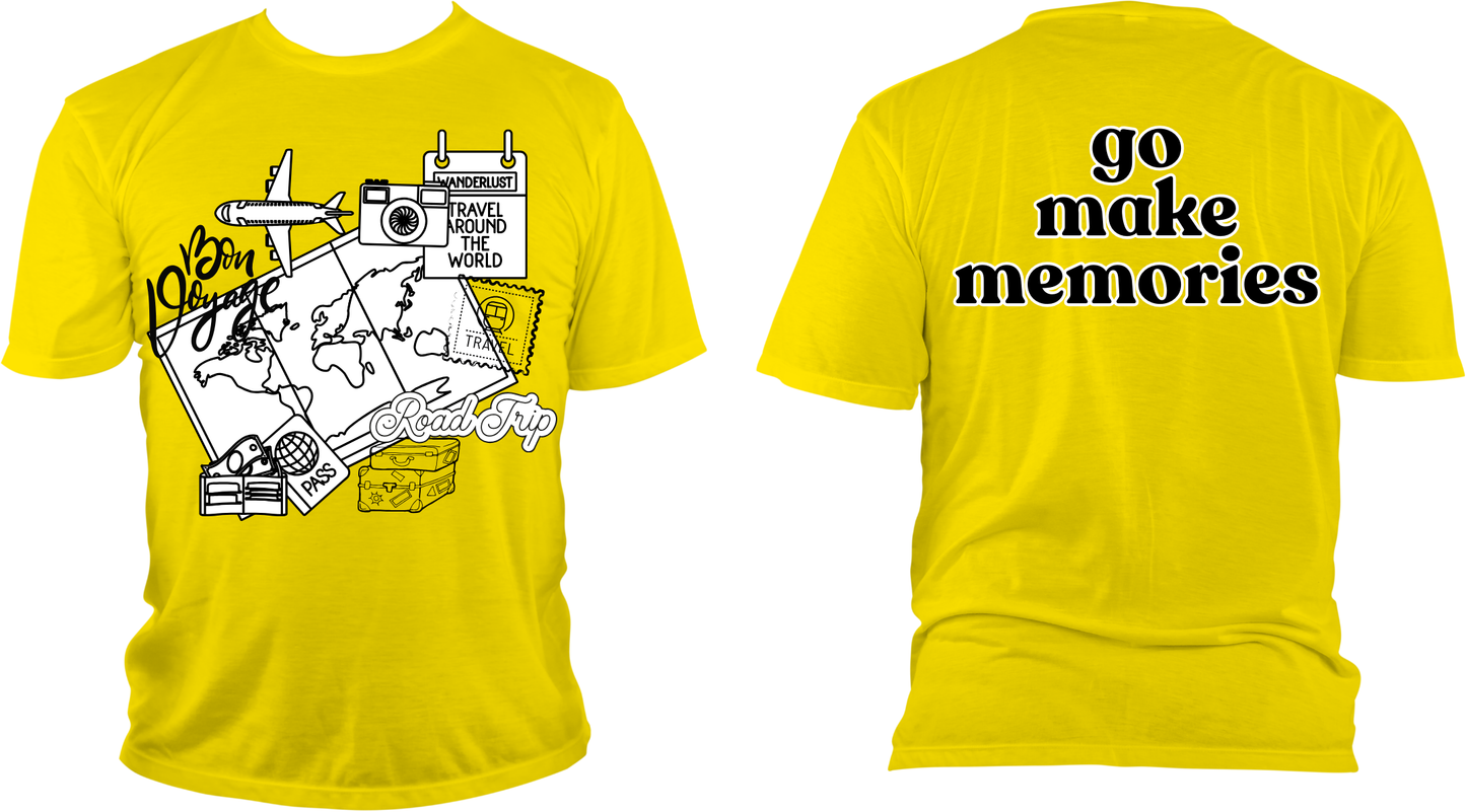 Bon Voyage go make memories tee | 2-sided prints | Adult Unisex size