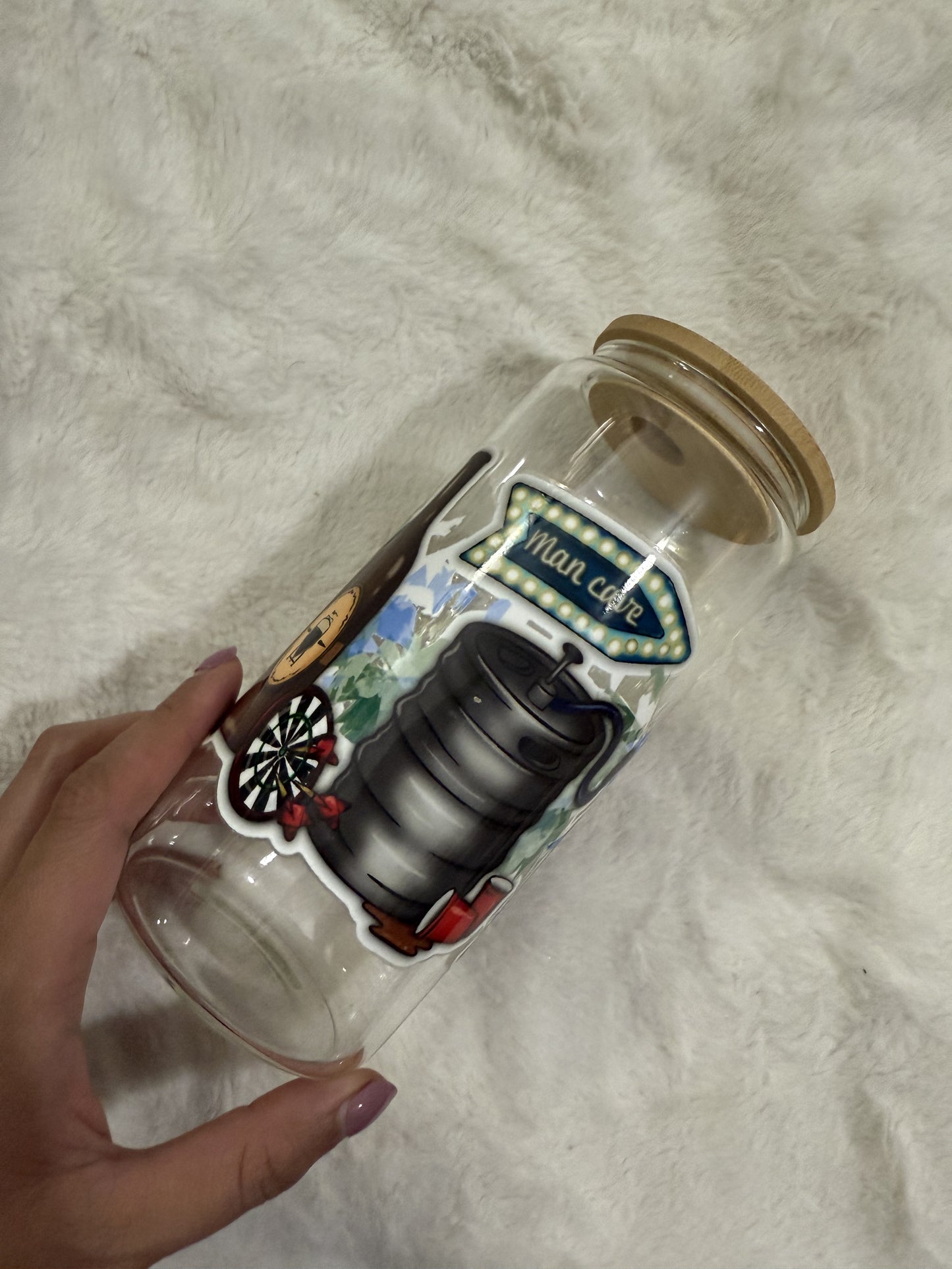 Mancave Poker beercan glasscup set | 20 oz | Permanent UV DTF | Clearance Sale