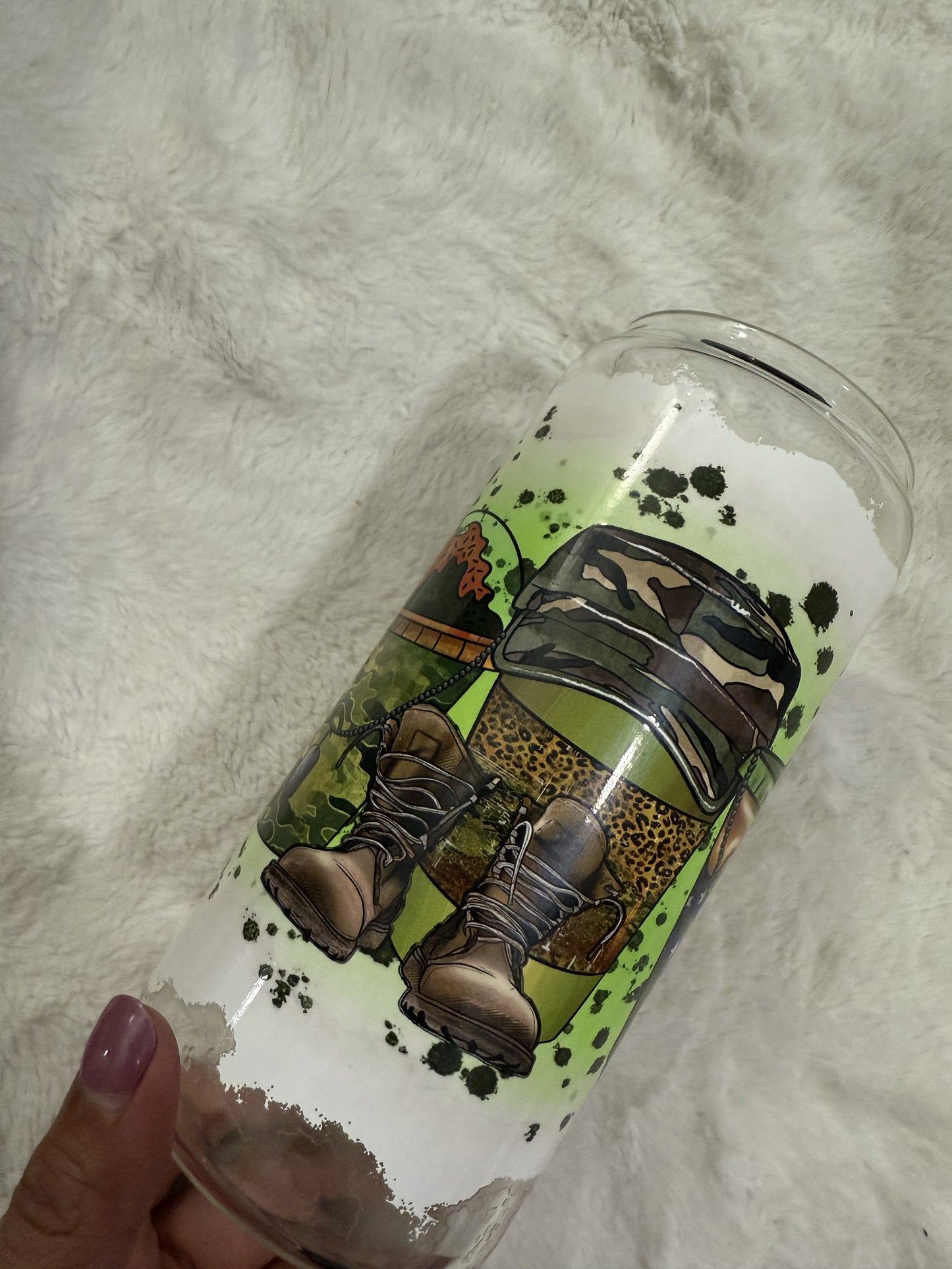 Veterans | Army beercan glasscup set | 20 oz | Permanent UV DTF | Clearance Sale