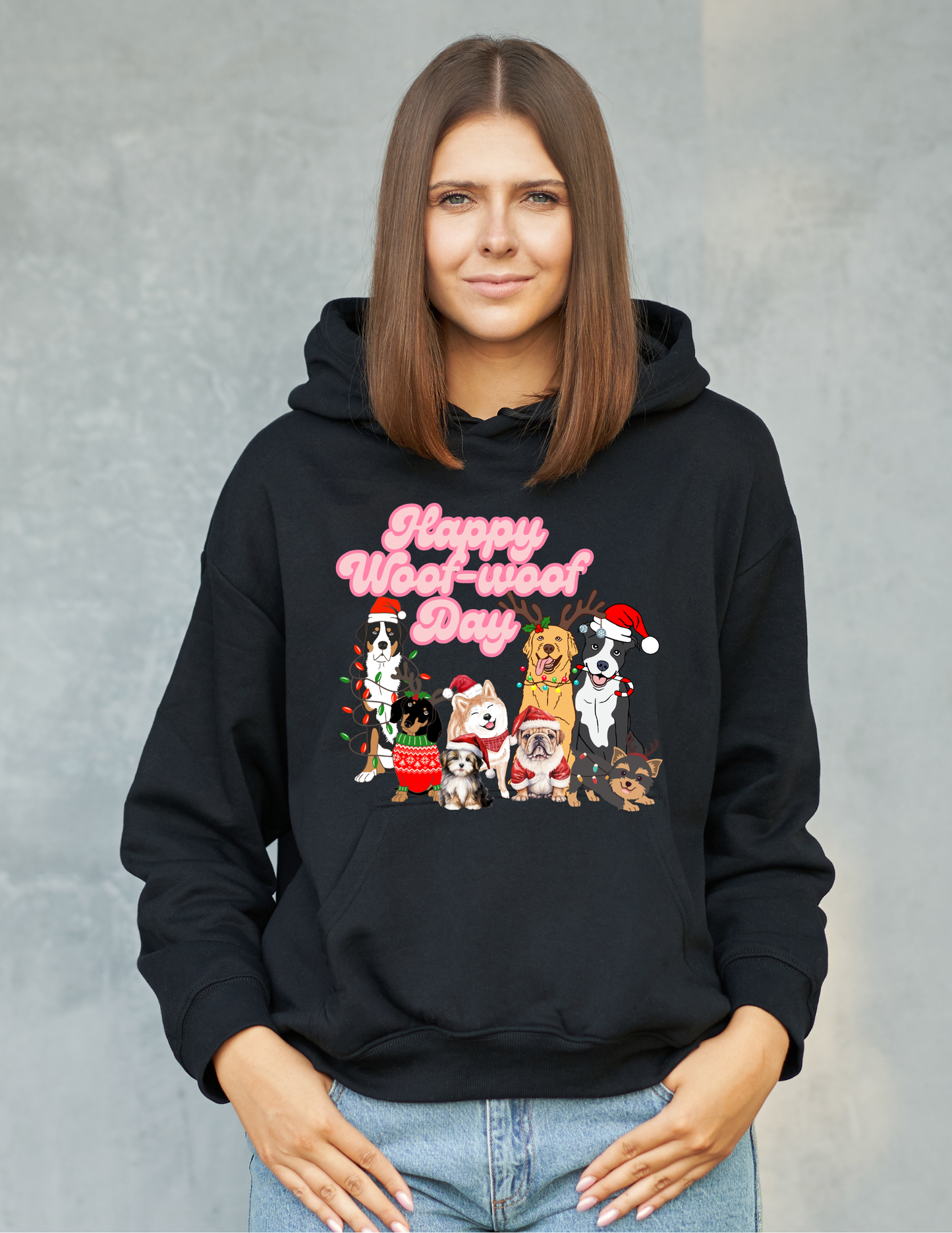 Happy Woof-Woof Day Hoodie | doglover | Adult unisex | front print