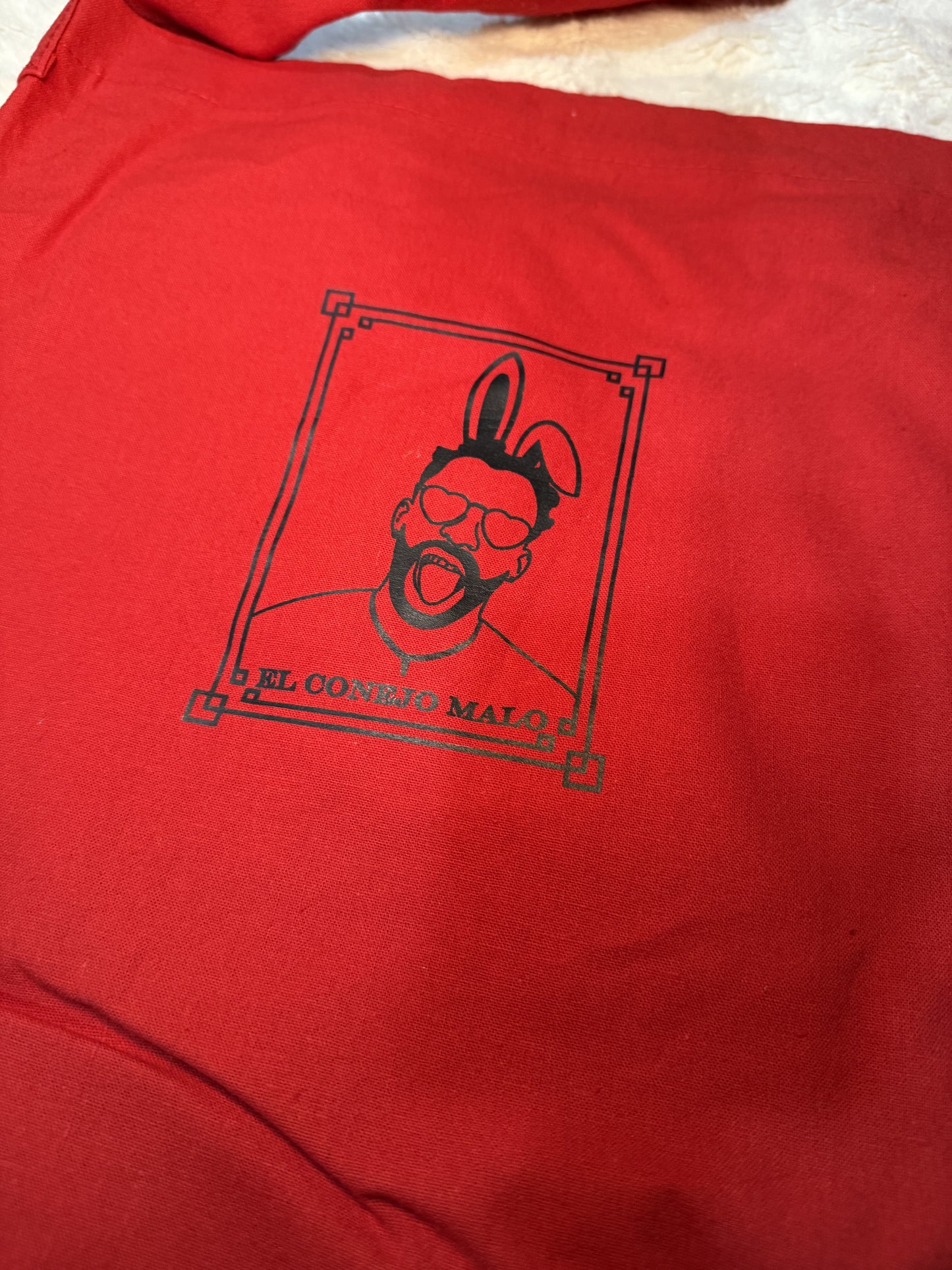 Conejo Malo Card Sling Tote | small print sling bag style | one side print