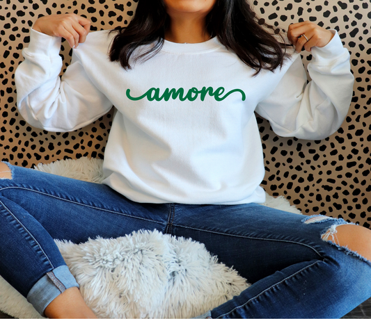 Green Amore Sweatshirt | Adult Unisex | full chest print