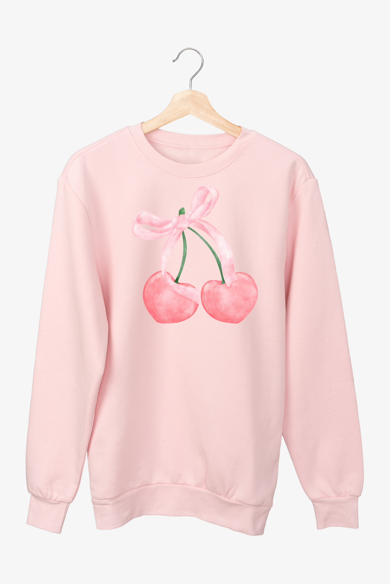 Pink Bow + Double Pink Cherries Sweatshirt | Adult Unisex | full chest print