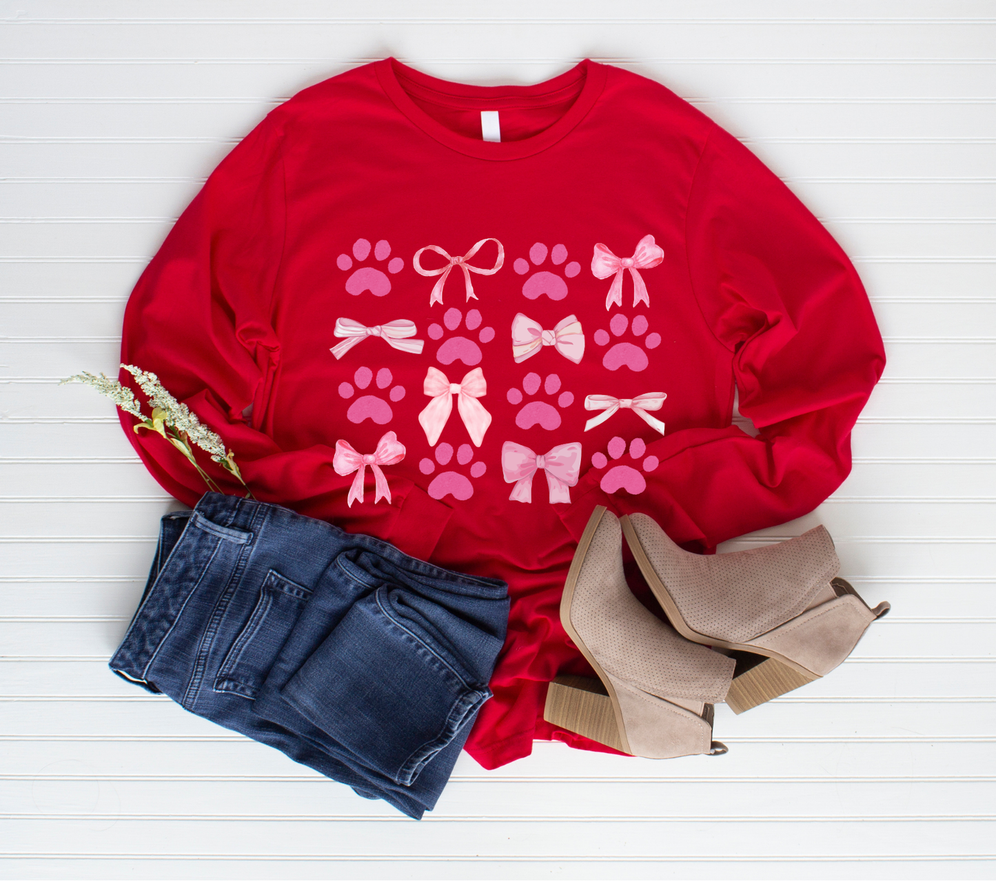 Pink Paws + Pink Ribbons Sweatshirt | Adult Unisex | full chest print