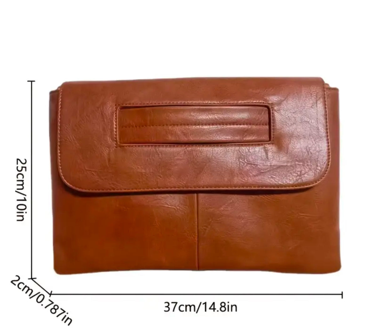 Classic Retro Solid Flap Clutch | NO SHOULDER STRAP | Cognac Color | Large Capacity | limited stocks