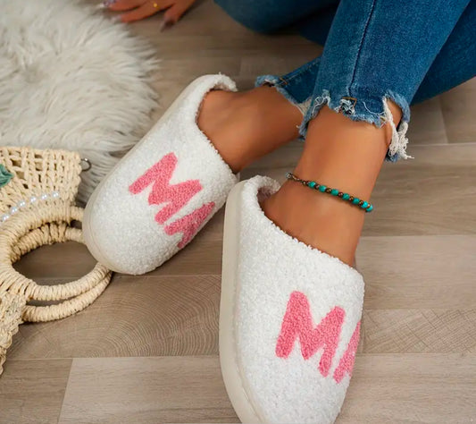 MA MA warm indoor slippers | Pink | lightweight with soft fleece lining