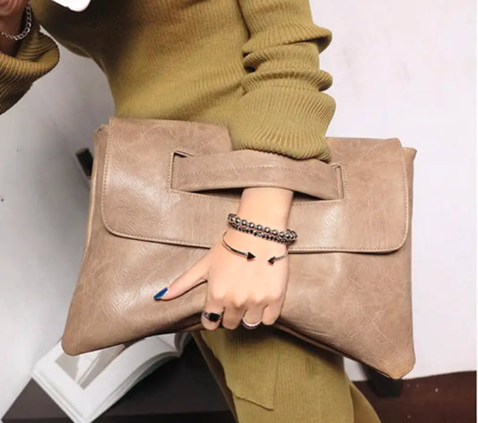 Classic Retro Solid Flap Clutch | Large Capacity | with Shoulder strap | limited stocks