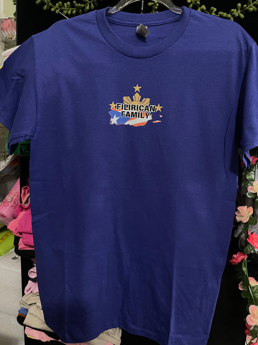 FILIRICAN FAMILY 3stars+sun flags Tee | center chest pocket size + Back print |Youth/Kid Size