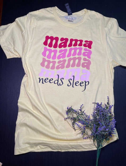 Mama wave Needs Sleep TEE | Pink Ombre | adult Unisex size