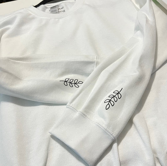 MAMA flowers got your back Sweatshirt | PRINT ON BACK PART ONLY + leaf on each wrist area | CLEARANCE