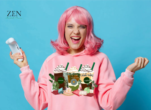 Chill Vibes Frap Hoodie | Full Chest Print | adult Unisex size