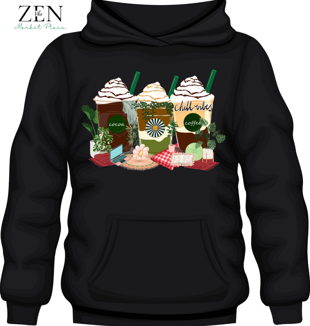 Chill Vibes Frap Hoodie | Full Chest Print | adult Unisex size