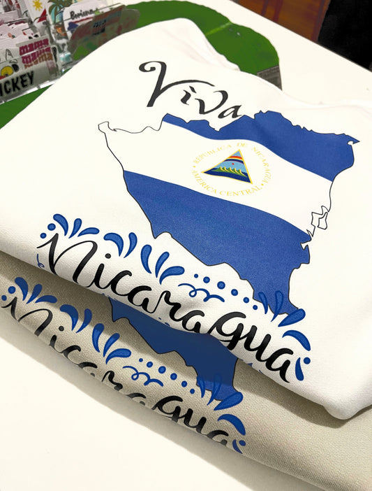 Viva Nicaragua Map Sweatshirt | Full Chest Print | Adult Unisex size
