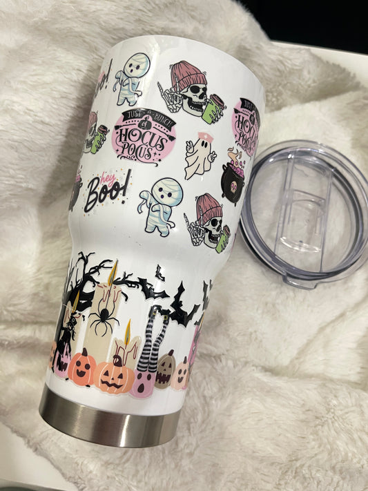 Hocus Pocus Hey Boo- Insulated Tumbler with Lid | Hot/Cold | 30fl oz | White