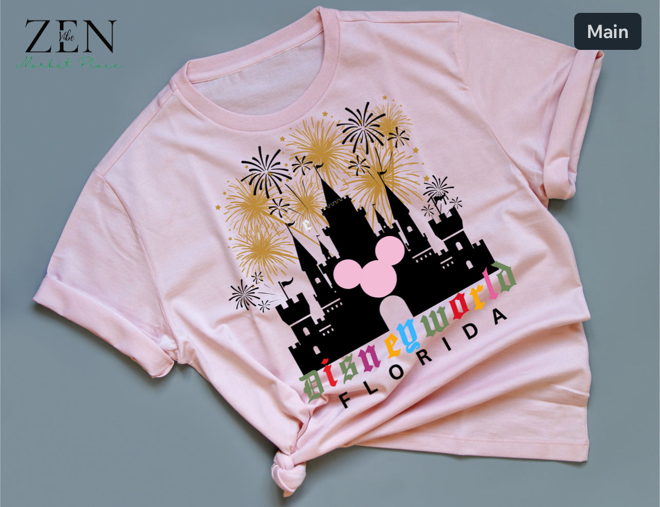 Magical Kingdom FLORIDA TEE | Light Pink mouse | Adult Unisex size