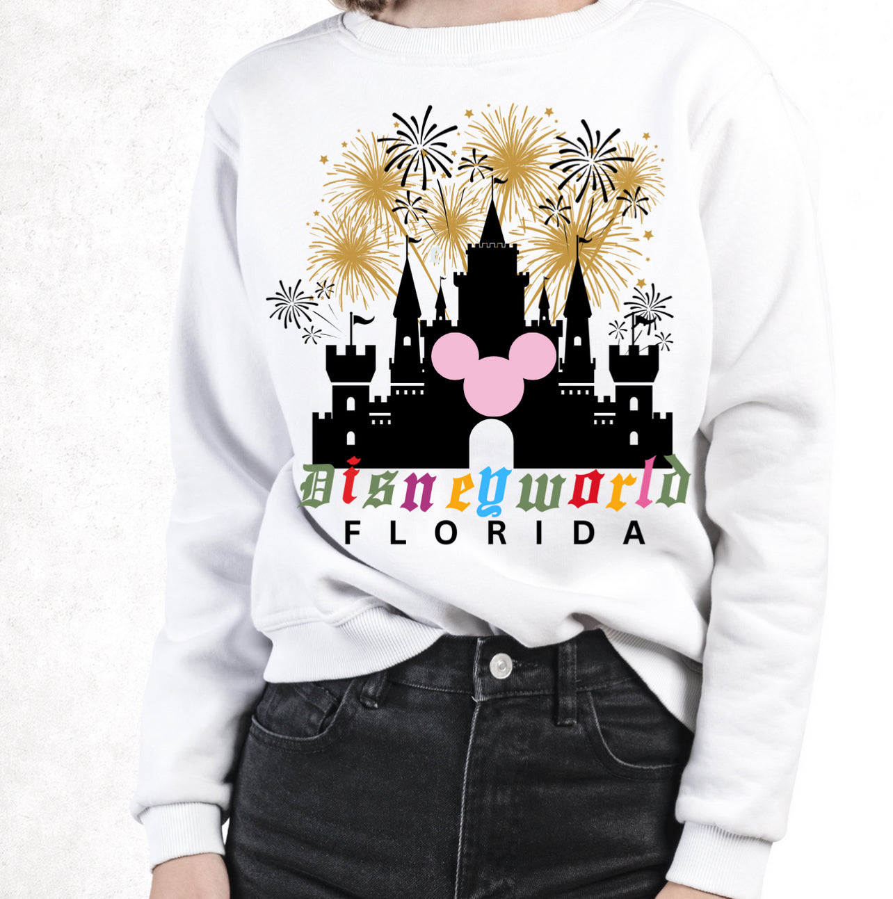 Magical Kingdom FLORIDA Sweatshirt | Light Pink mouse | Adult Unisex size