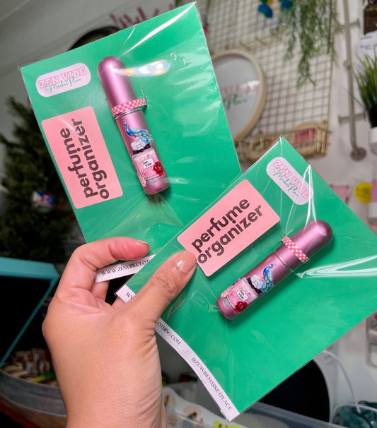 Perfume organizer | peacock +peony zen vibe | refillable 5 mL fl. oz. | travel pack | 1 piece only