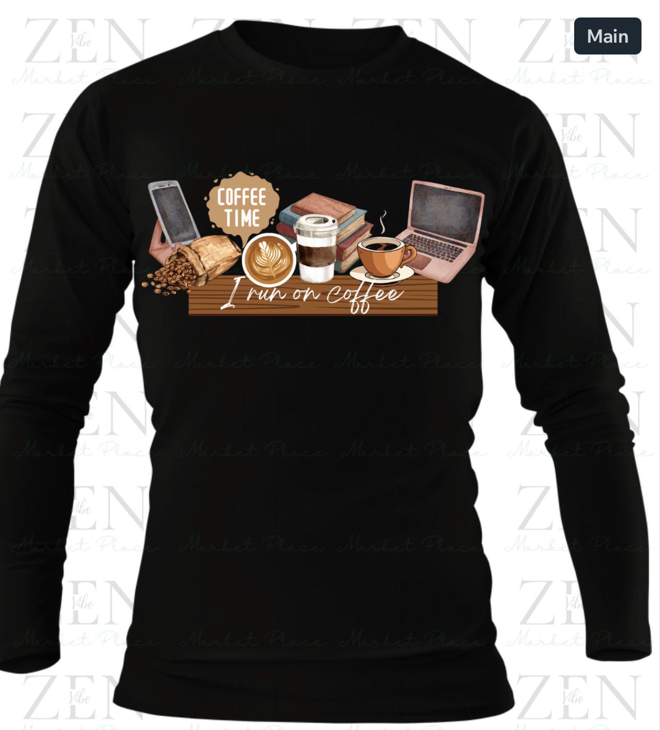I Run on- 'Coffee Time' sweatshirt | Adult Unisex | full chest area