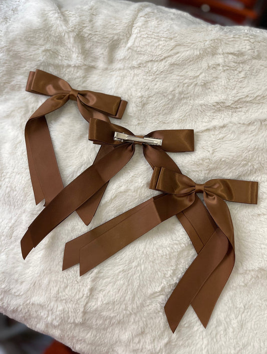 Silky Satin Hair Clip Bow Ribbon | 1 piece only