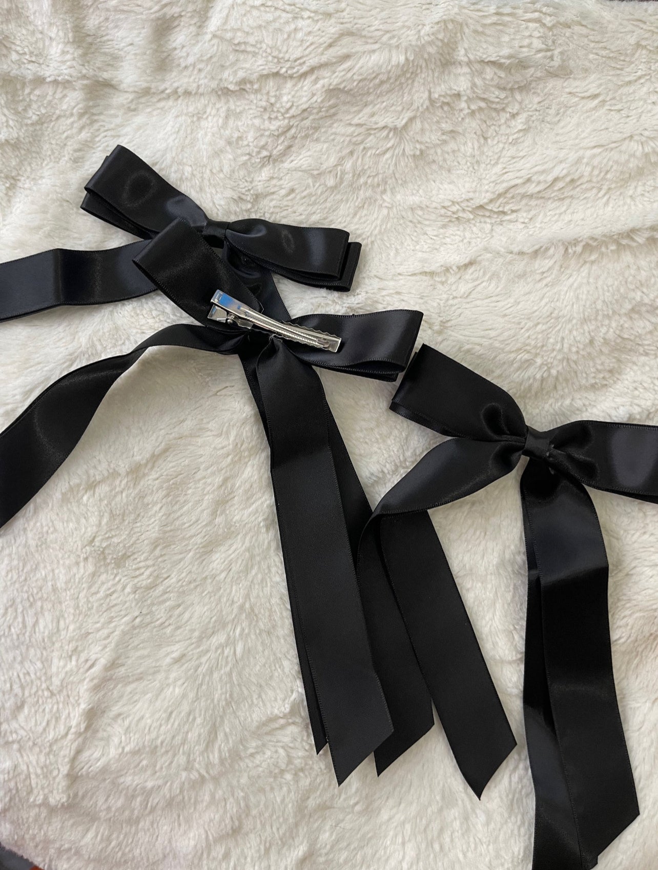 Silky Satin Hair Clip Bow Ribbon | 1 piece only