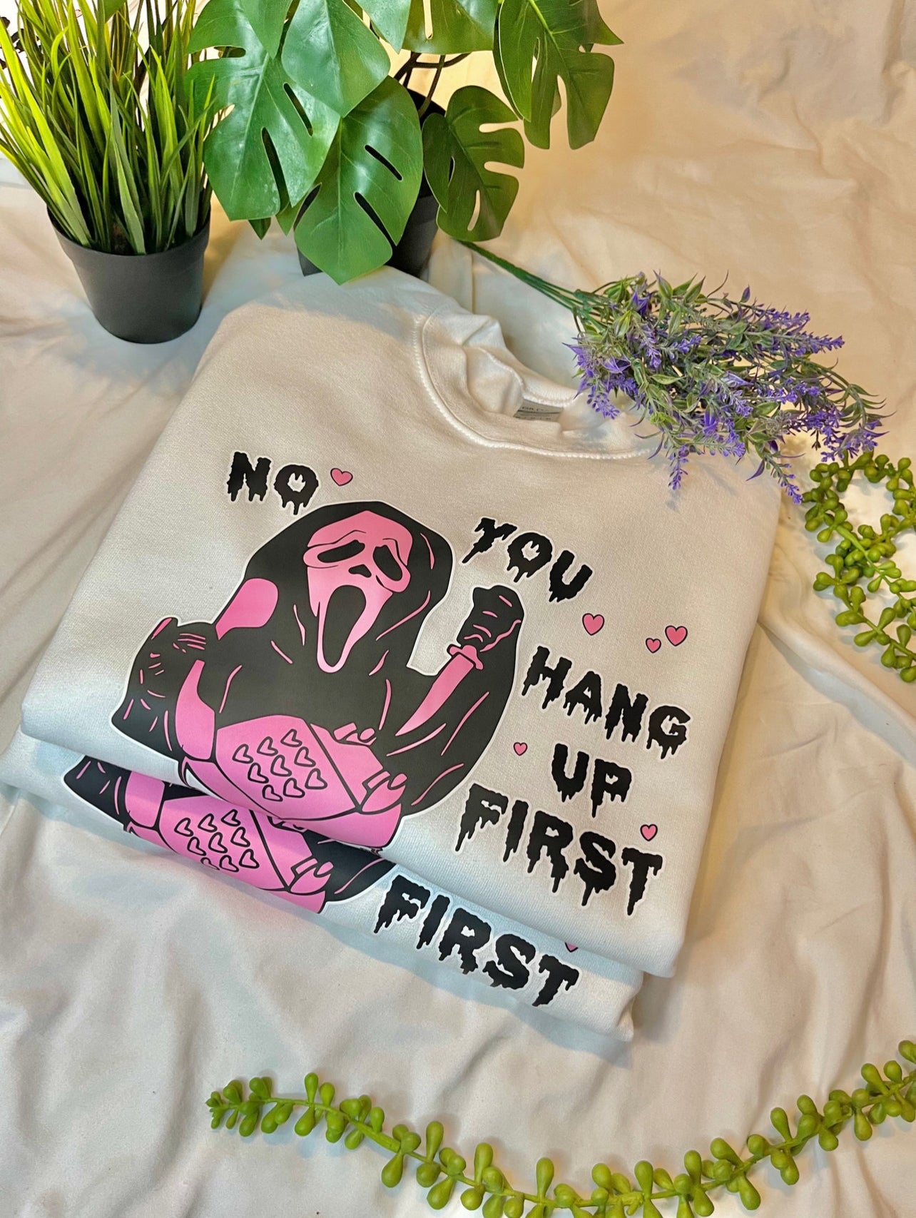 No You Hang Up First- Scream Sweatshirt | Halloween | Adult Unisex size | Clearance sale