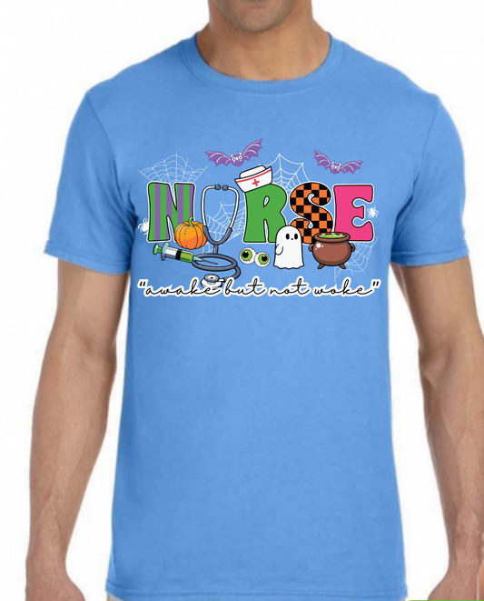 NURSE awake not woke Halloween Tee | Halloween | Unisex size