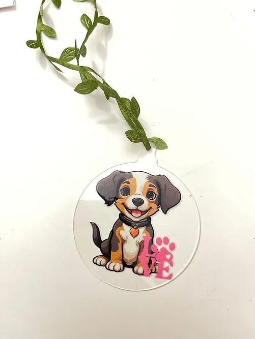 Paw LOVE Ornament | RoundClearAcrylic | Accessories | Dog